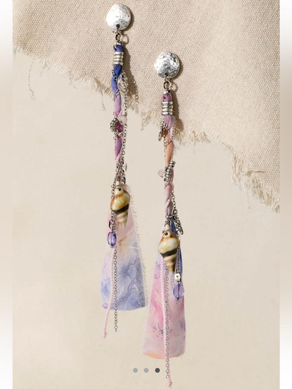 NWT Free People Clearwater Dangle Earrings in pink purple